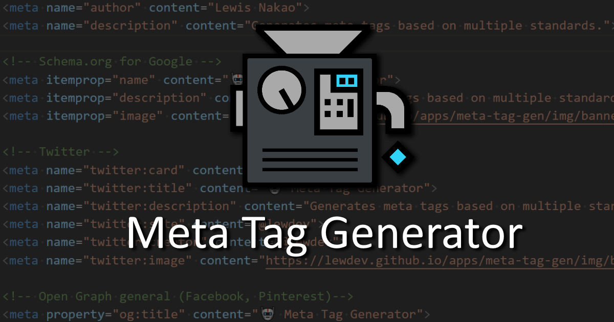 Online Meta Tags Generator tool
